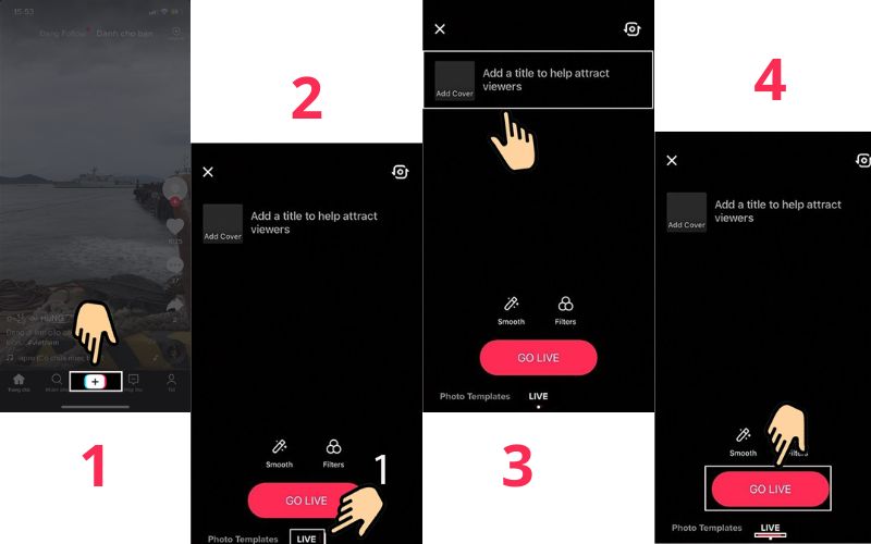 Livestream tiktok bằng điện thoại